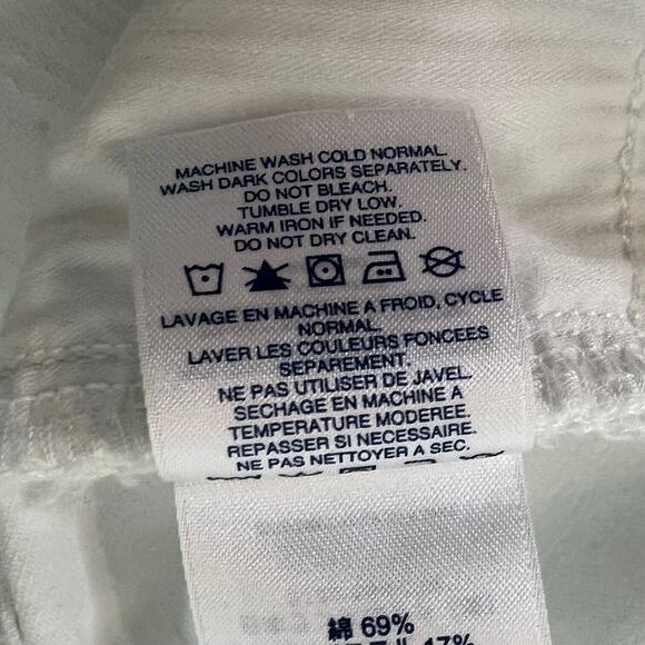 Lands End Womens Cropped White Jeans Size 24W Stretchy 5-Pocket - Picture 6 of 6